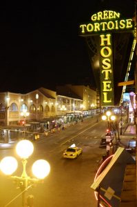 The Green Tortoise is directly across from Seattle's historic Pike Place Market.