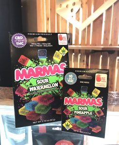 Sweet asnd chewy gummy candies infused with cannabis, marmas from northwest cannabis solutions are great.